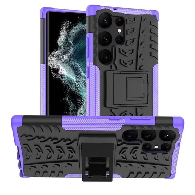 Iskunkestävä kuori jalustalla Samsung Galaxy S23 Ultra - Violetti