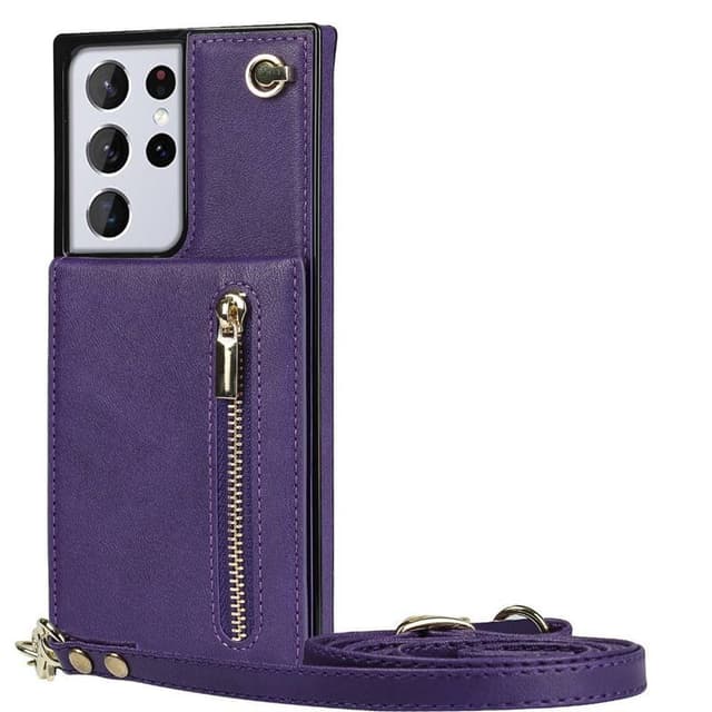 Zipper halskæde etui Samsung Galaxy S23 Ultra - Lilla