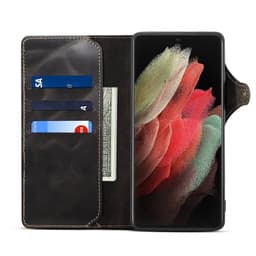 Wallet 3-kort ægte læder Samsung Galaxy S23 Ultra - Sort