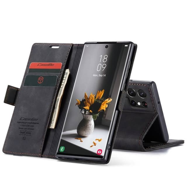 CaseMe Smart Magnet FlipCase Samsung Galaxy S23 Ultra - Svart