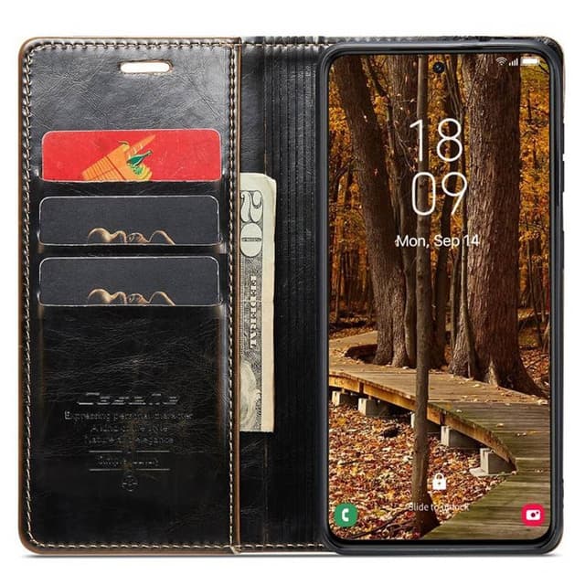 CaseMe Lompakkokotelo 3-kortti Samsung Galaxy S23 Plus - Ruskea