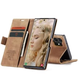 CaseMe Smart Magnet FlipCase Samsung Galaxy S23 Ultra - Brun