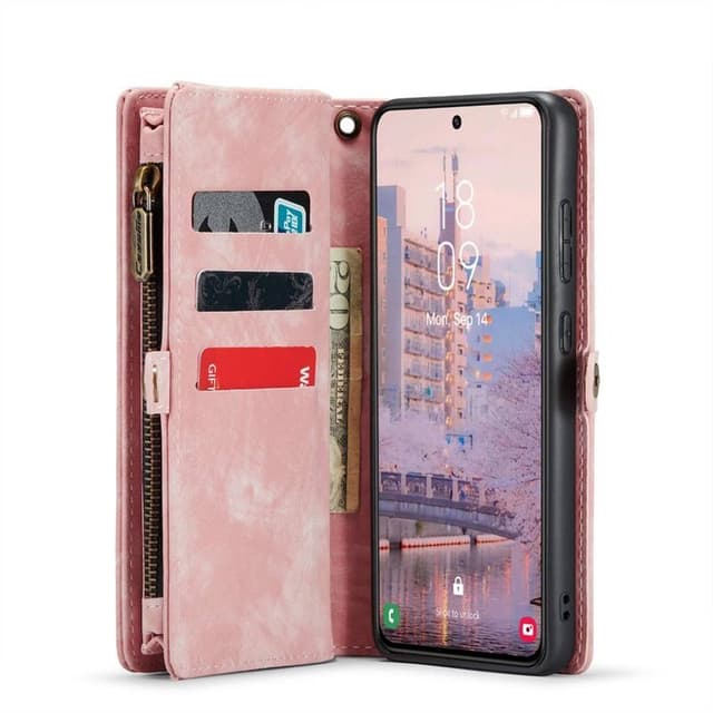 CaseMe Lompakkokotelo 11-kortti Samsung Galaxy S23 Plus - Vaaleanpunai