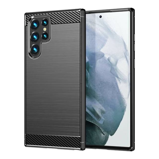 Børstet silikone cover Samsung Galaxy S23 Ultra - Sort