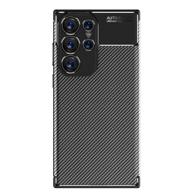 Carbon silikoni kuori Samsung Galaxy S23 Ultra - Musta