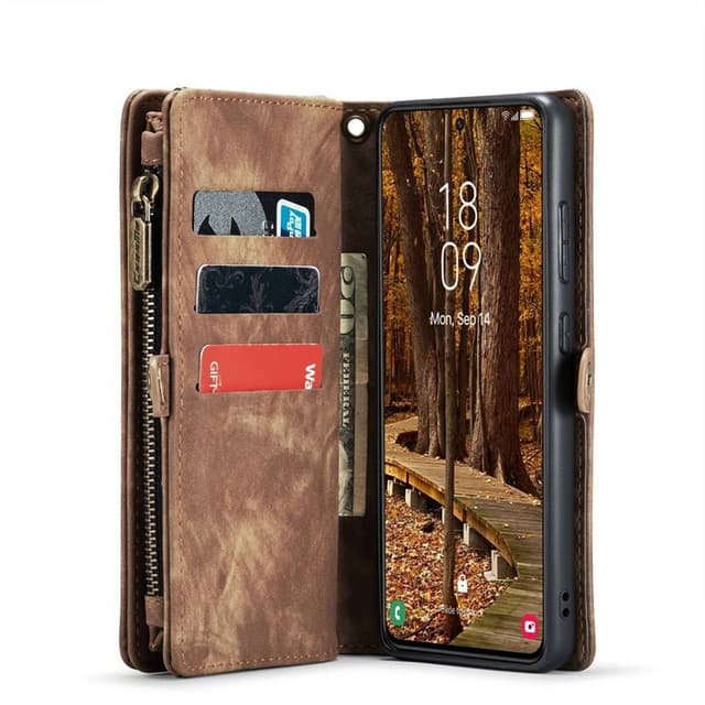 Multiplånbok CaseMe 11-kort Samsung Galaxy S23 - Brun