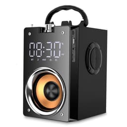 Bærbar genopladelig Bluetooth-højttaler Trådløs musik Subwoofer Digital Ur