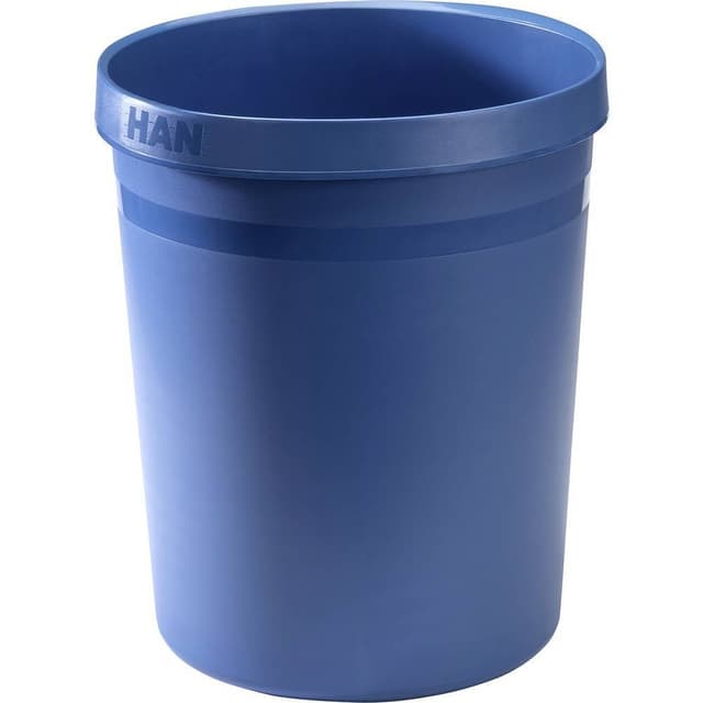 Cestino HAN GRIP KARMA - 15 pz., cestino contemporaneo, stabile in materiale riciclato all'80-100%, 18 l di capacità, blu eco, 18198-16
