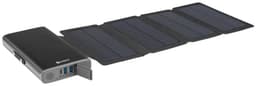 25.000 mAh Solar 4-panel Powerbank, svart