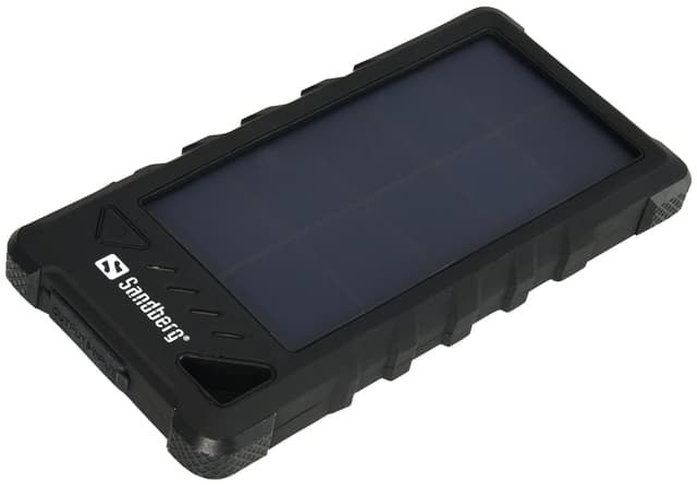 16.000 mAh Udendørs Solar PowerBank, Sort