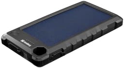 10.000 mAh Utendørs Solar PowerBank, Svart