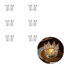 Glas lysestager 6-pak Guld