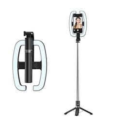 Selfie Stick-stativ med lys Sort