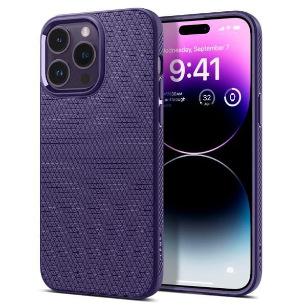 Spigen iPhone 14 Pro Max Skal Liquid Air Deep Purple