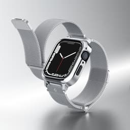 Spigen Apple Watch 45mm Armbånd Metal Fit Pro Sølv
