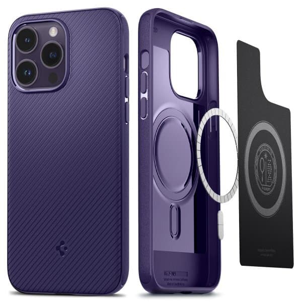 Spigen iPhone 14 Pro Max Skal Mag Armor MagFit Deep Purple