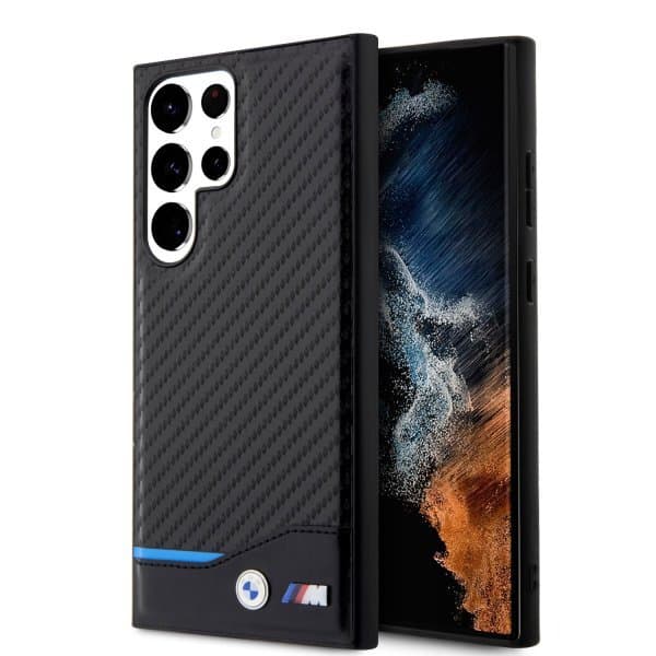 BMW Samsung Galaxy S23 Ultra Kuori Carbon & Stripe Musta