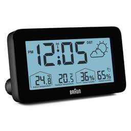 Braun radiostyrt vekkerklokke m/værvarsel og ute/inne temperatur sort BC13BP-DCF