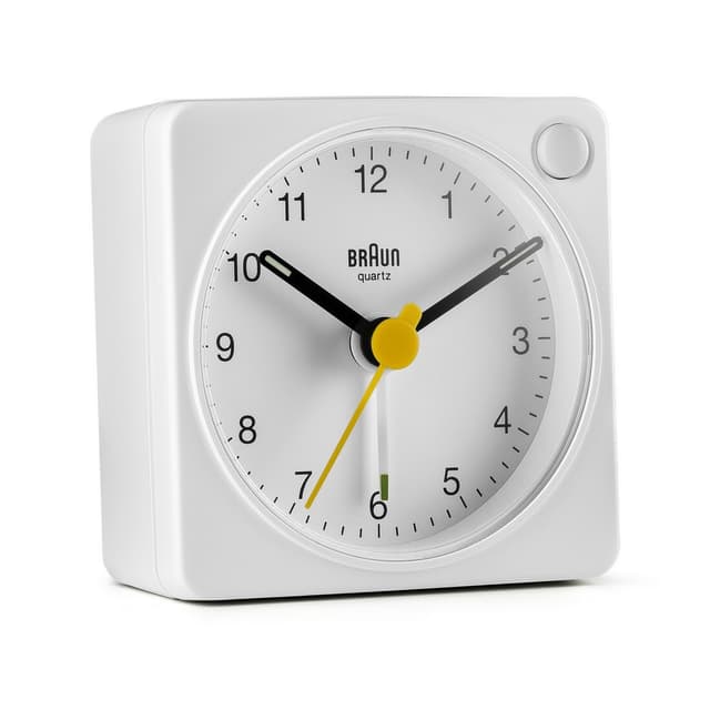 Braun firkantet vekkerklokke hvit BC02XW