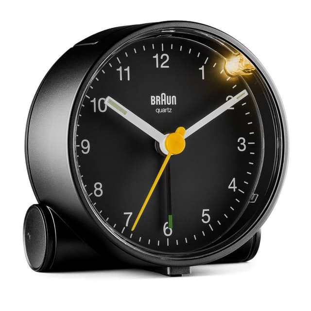 Braun rund vekkerklokke sort BC01B