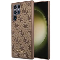 Guess Hardcase 4G metal gold logo Samsung Galaxy S23 Ultra - Brun