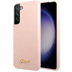 Guess silicone script metal logo Samsung Galaxy S23 - Rosa