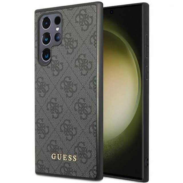 Guess Hardcase 4G metal gold logo Samsung Galaxy S23 Ultra - Harmaa
