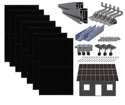 Solcellepakke  6kW All Black med festemateriell