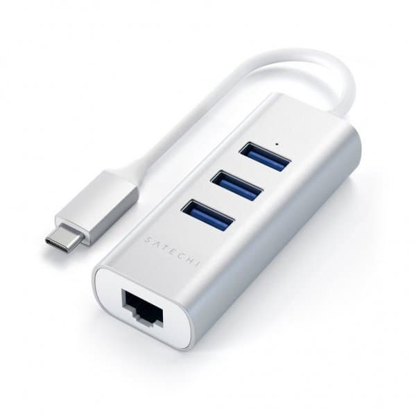 Satechi Type-C 2-in-1 USB Hub Ethernet Sølv