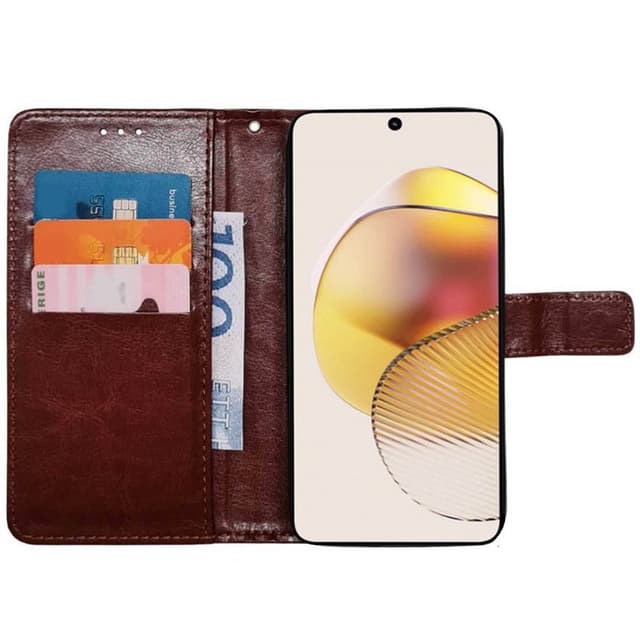 Lompakkokotelo 3-kortti Motorola Moto G73 - Ruskea