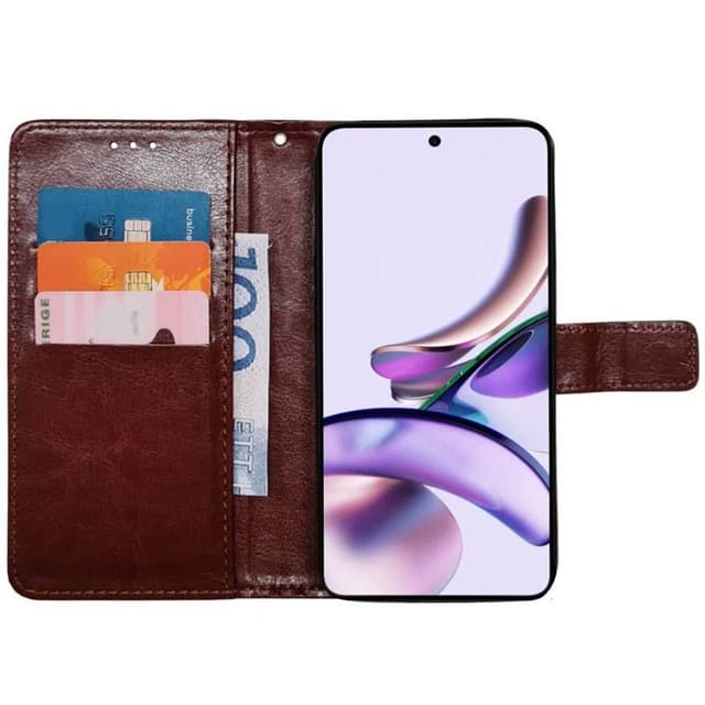 Mobil lommebok 3-kort Motorola Moto G13 - Brun