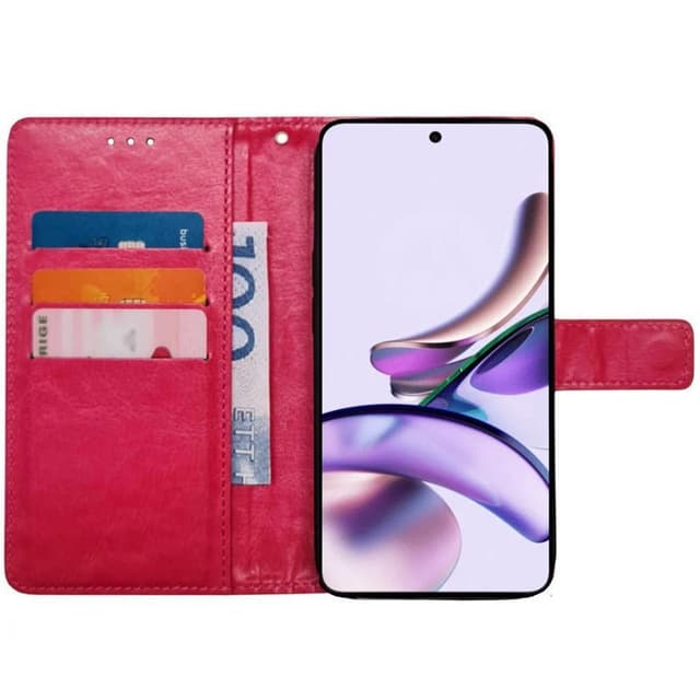 Wallet cover 3-kort Motorola Moto G13 - Lyserød