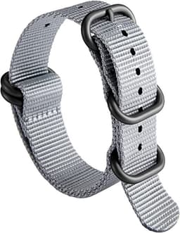 20 mm nylon klockarmband Musta