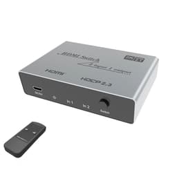 HDMI 2.1 Switch Splitter, jossa 2 porttia harmaa