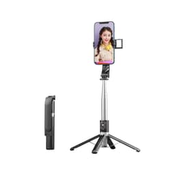Justerbar Selfie Stick Stativ LED-lys 140 cm Sort