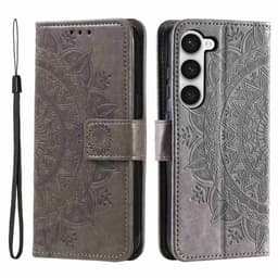 SKALO Samsung S23 Mandala Plånboksfodral - Grå
