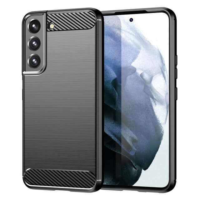 SKALO Samsung S23 Plus Armor Carbon Iskunkestävä TPU suojakuori - Musta