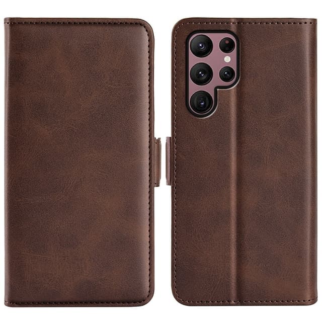 SKALO Samsung S23 Ultra Premium Plånboksfodral - Brun