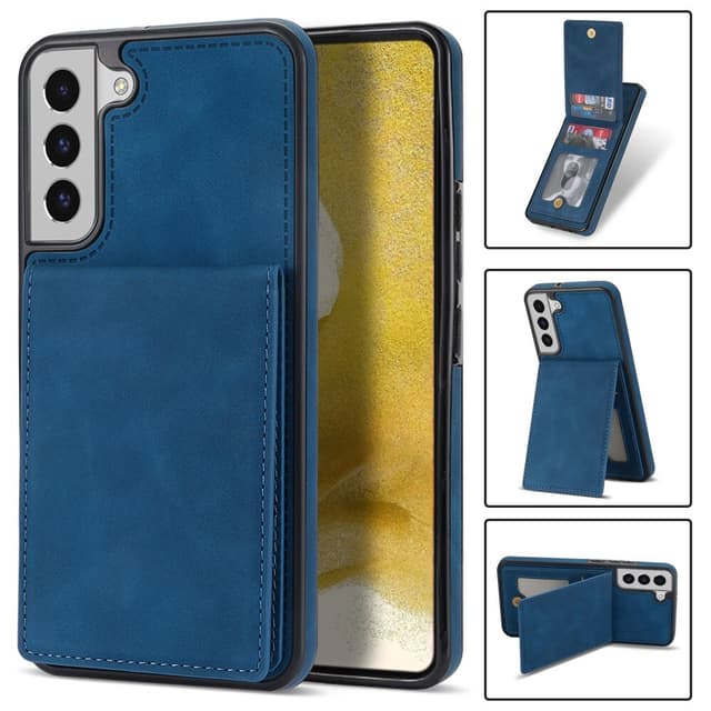 SKALO Samsung S23 PU-læder Cover med Pung - Blå