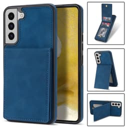 SKALO Samsung S23 PU-nahkainen Suojakuori Lompakolla - Sininen