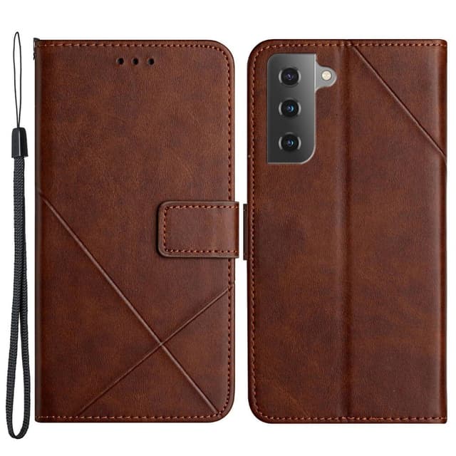 SKALO Samsung S23 Embossed Plånboksfodral i PU-Läder - Brun