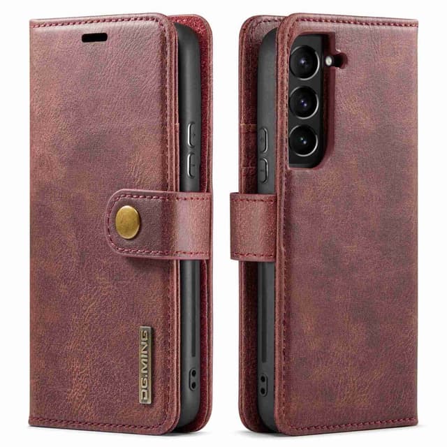 DG MING Samsung S23 2-i-1 Magnet Plånboksfodral - Röd