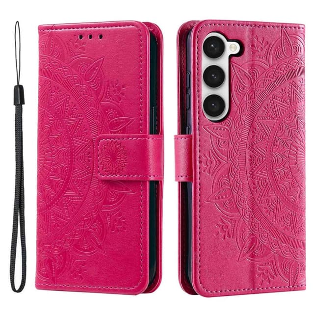 SKALO Samsung S23 Mandala lompakkokotelo - Cerise