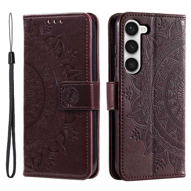 SKALO Samsung S23 Mandala lompakkokotelo - Ruskea