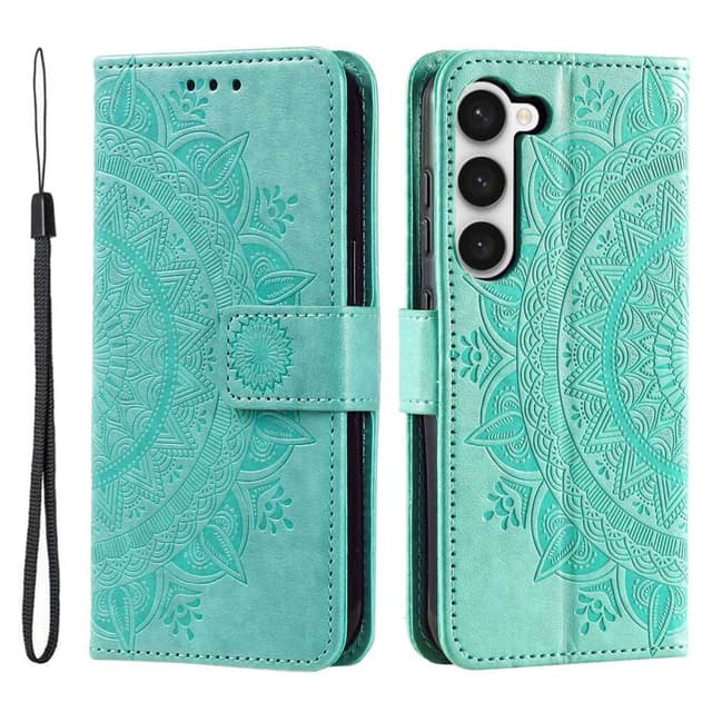 SKALO Samsung S23 Plus Mandala Plånboksfodral - Turkos