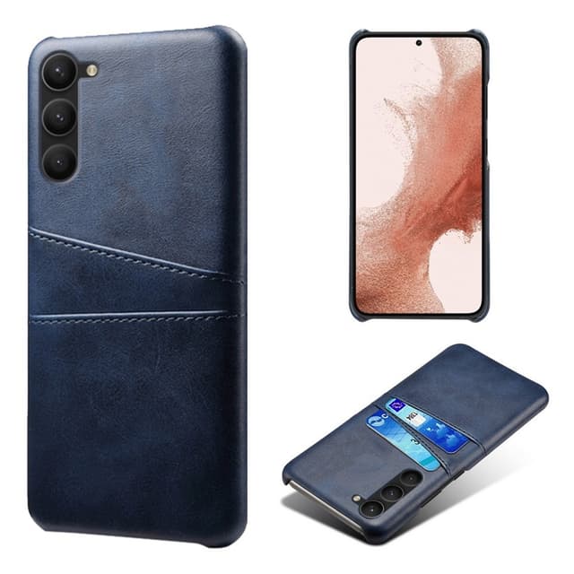 SKALO Samsung S23 PU-Läder Korthållare Skal - Blå
