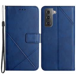 SKALO Samsung S23 Kohokuvioitu PU Nahka Lompakkokotelo - Sininen