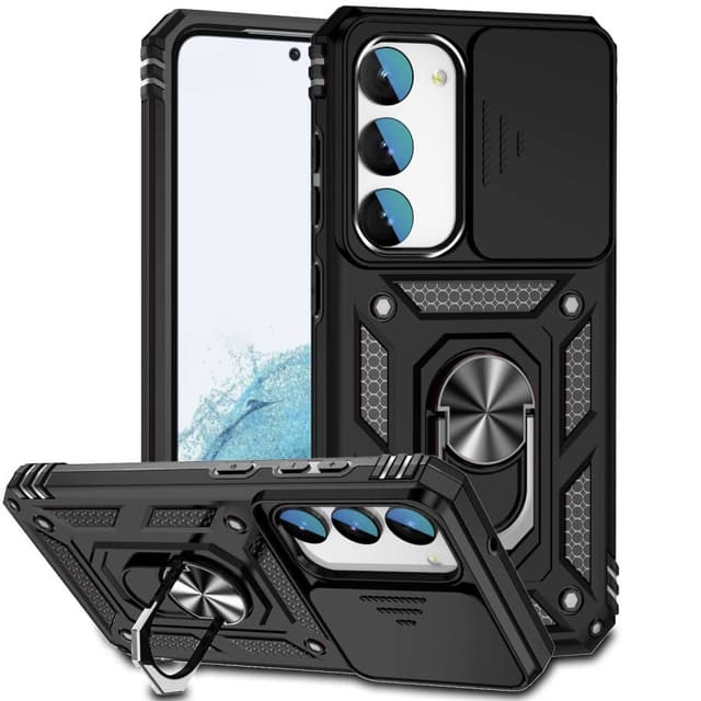 SKALO Samsung S23 Plus Armor Hybrid Metallring Kameraslider - Svart