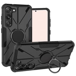 SKALO Samsung S23 Armor Hybridi metallirengas kuori - Musta