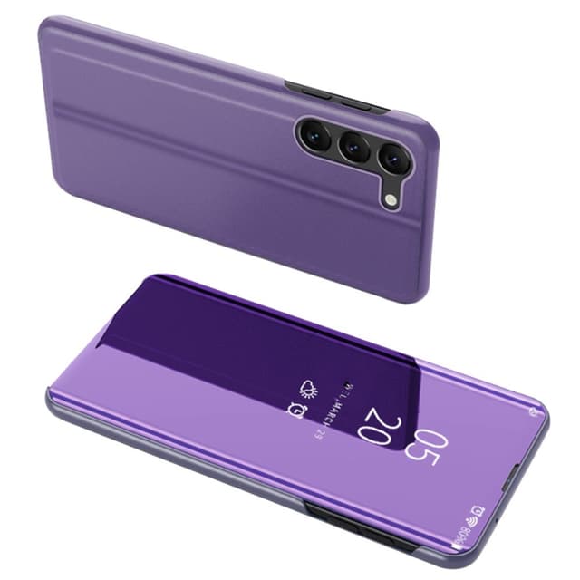 SKALO Samsung S23 Plus Clear View Mirror Lompakko - Violetti-Sininen